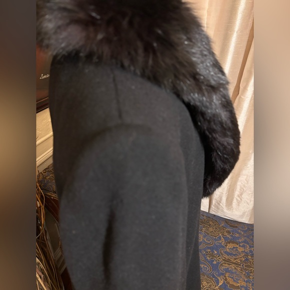 Harve Bernard long wool coat, large fox fur collar - Sz 12 Great Condition - Picture 5 of 12